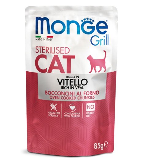 MONGE GATTO GRILL STERILISED VITELLO 85GR (bustina)