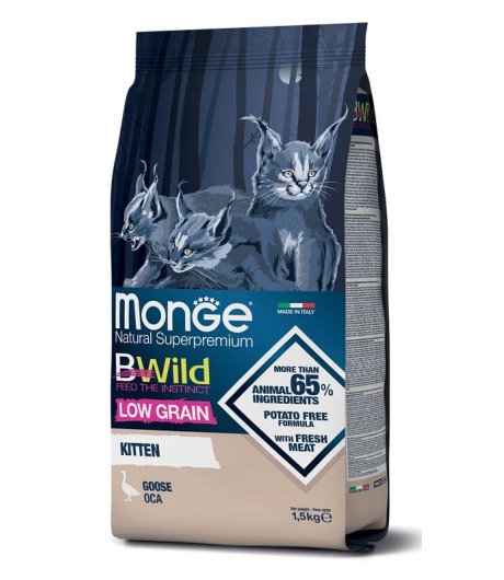 MONGE GATTO BWILD LOW GRAIN KITTEN OCA 1,5KG