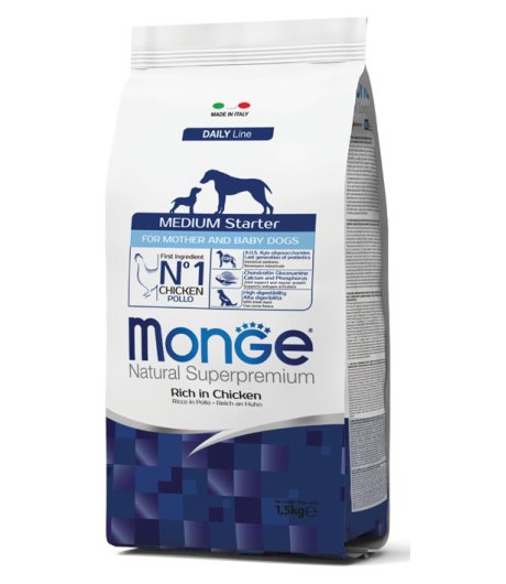 MONGE CANE DAILY MEDIUM STARTER MOTHER & BABY POLLO 1,5KG MONGE CANE DAILY MEDIUM STARTER MOTHER & BABY POLLO 1,5KG