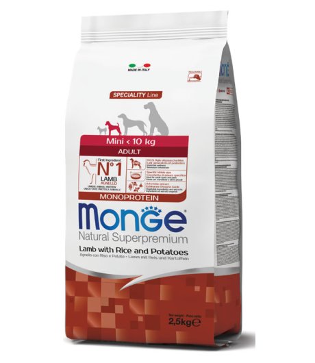 MONGE CANE SPECIALITY MINI ADULT AGNELLO RISO PATATE 800GR