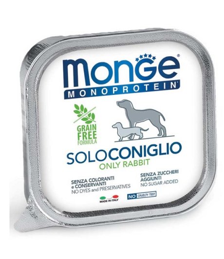 MONGE CANE MONOPROTEICO SOLO CONIGLIO 150GR (vaschetta)