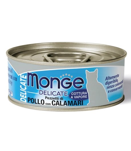 MONGE GATTO DELICATE POLLO CALAMARI 80GR (lattina)