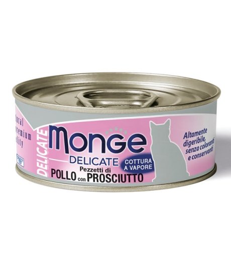 MONGE GATTO DELICATE POLLO PROSCIUTTO 80GR (lattina)
