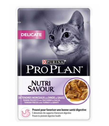 NESTLE' PURINA PRO PLAN GATTO NUTRI SAVOUR DELICATE GRAVY (IN SALSA) TACCHINO 85GR (bustina)