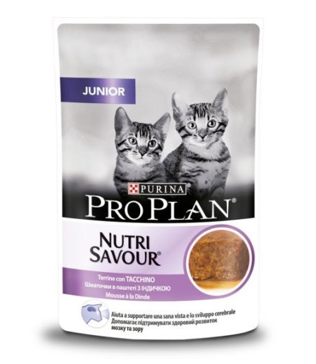 NESTLE' PURINA PRO PLAN GATTO NUTRI SAVOUR MOUSSE JUNIOR TACCHINO 80GR (bustina)