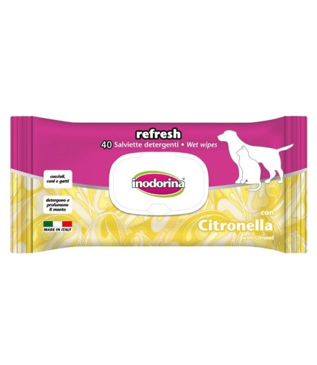 INODORINA SALVIETTE REFRESH CITRONELLA 40PZ
