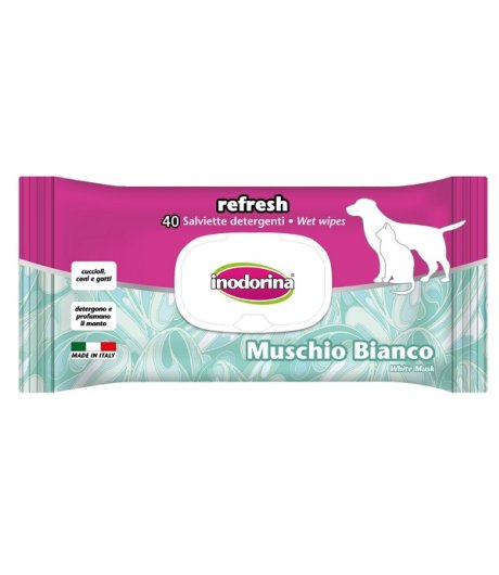 INODORINA SALVIETTE REFRESH MUSCHIO BIANCO 40PZ