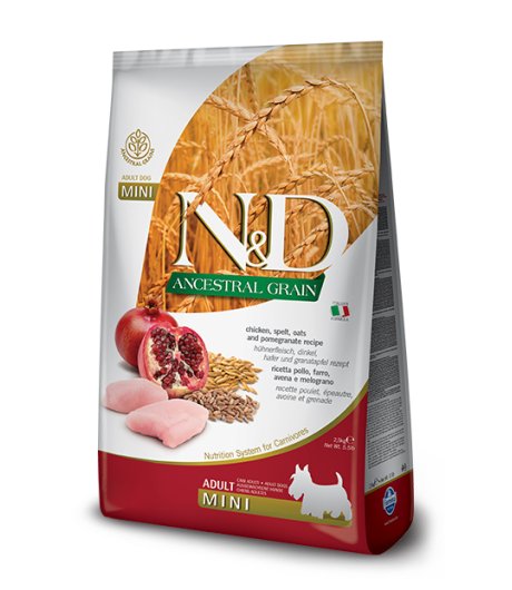 FARMINA N&D ANCESTRAL CANE MINI ADULT POLLO MELOGRANO 800GR