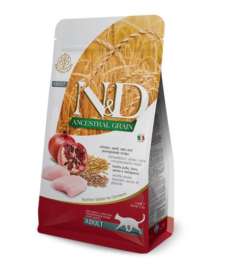 FARMINA N&D ANCESTRAL GATTO ADULT POLLO MELOGRANO 1,5KG