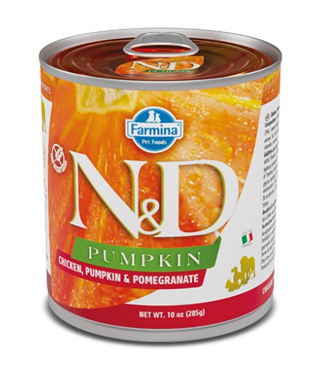 FARMINA N&D PUMPKIN CANE ADULT POLLO ZUCCA MELOGRANO 285GR (lattina)