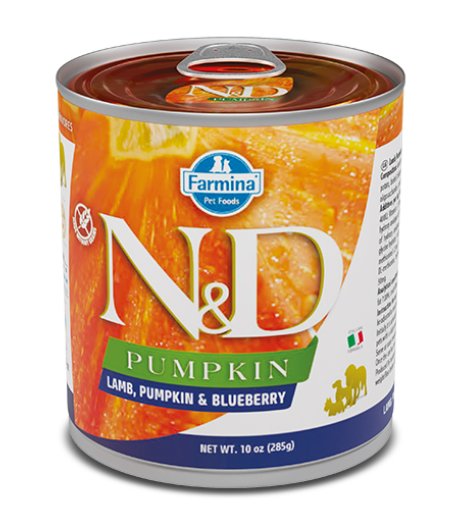 FARMINA N&D PUMPKIN CANE ADULT AGNELLO ZUCCA MIRTILLO 285GR (lattina)