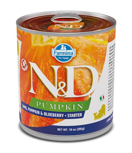 FARMINA N&D PUMPKIN CANE STARTER MINI PUPPY AGNELLO ZUCCA MIRTILLO 285GR (lattina)