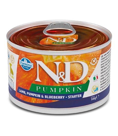 FARMINA N&D PUMPKIN CANE STARTER MINI PUPPY AGNELLO ZUCCA MIRTILLO 140GR (lattina)