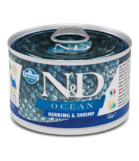 FARMINA N&D OCEAN CANE MINI ADULT ARINGA GAMBERETTI 140GR (lattina)