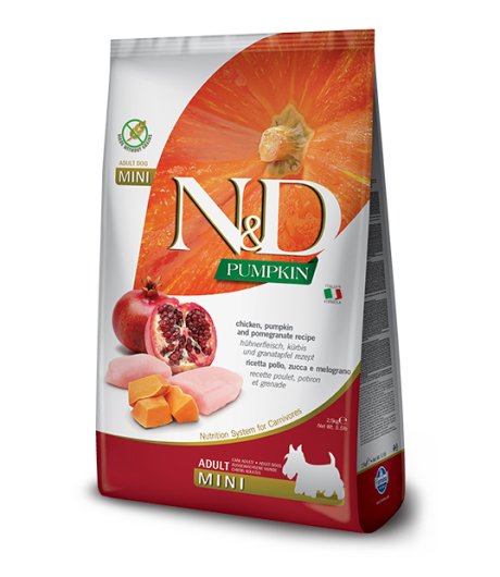 FARMINA N&D PUMPKIN CANE MINI ADULT POLLO ZUCCA MELOGRANO 800GR