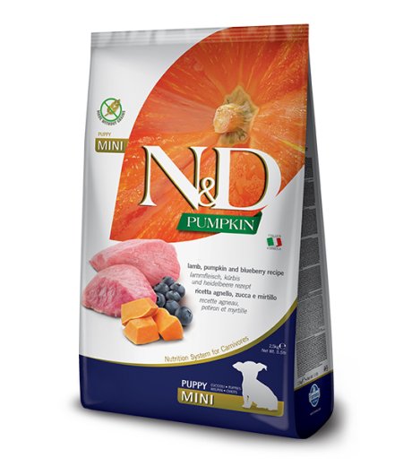 FARMINA N&D PUMPKIN CANE MINI PUPPY AGNELLO ZUCCA MIRTILLO 800GR