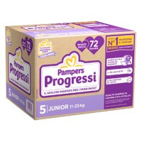 PAMPERS PROGRESSI JUNIOR Taglia 5 Confezione Quadripacco 72 pannolini