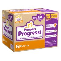 PAMPERS PROGRESSI MISURA 6 XL - 16+KG - CONFEZIONE DA 68 PANNOLINI