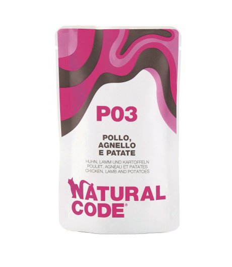 NATURAL CODE GATTO P03 POLLO AGNELLO PATATE 70GR (bustina) NATURAL CODE GATTO P03 POLLO AGNELLO PATATE 70GR (bustina)