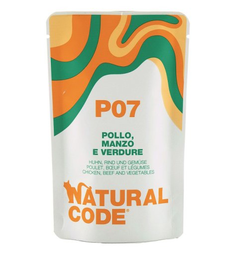 NATURAL CODE GATTO P07 POLLO MANZO VERDURE 70GR (bustina)
