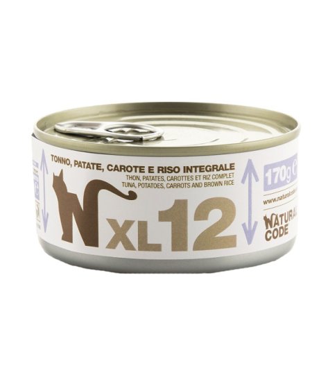 NATURAL CODE GATTO XL12 TONNO PATATE CAROTE RISO INTEGRALE 170GR (lattina)