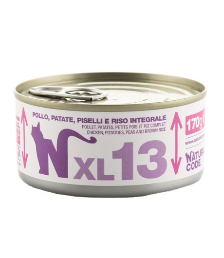NATURAL CODE GATTO XL13 POLLO PATATE PISELLI RISO INTEGRALE 170GR (lattina)