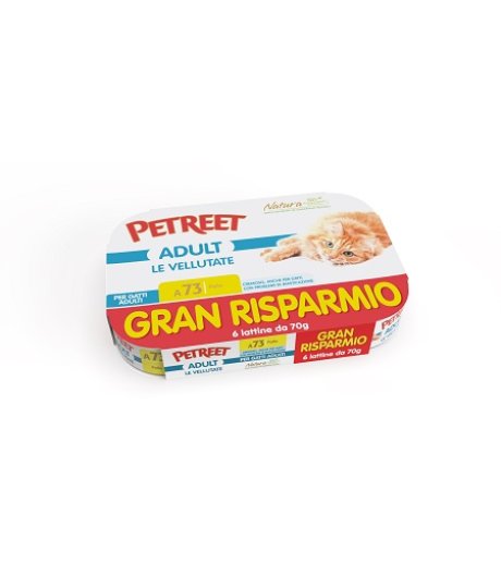 PETREET GATTO ADULT A73 VELLUTATE ADULT POLLO 6x70GR (lattina) MULTIPACK