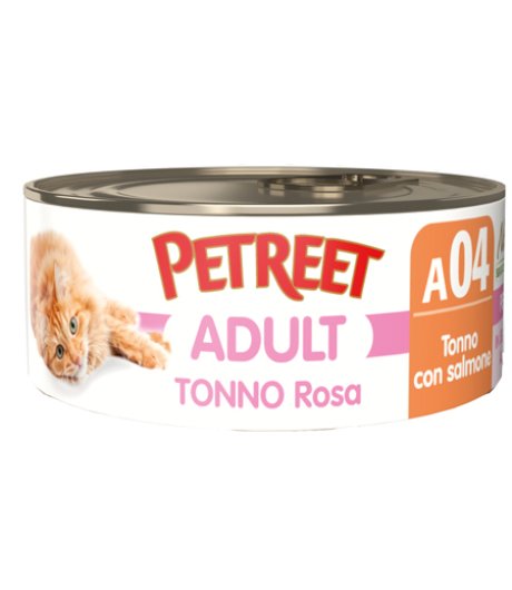 PETREET GATTO ADULT A04 TONNO ROSA SALMONE 70GR (lattina)