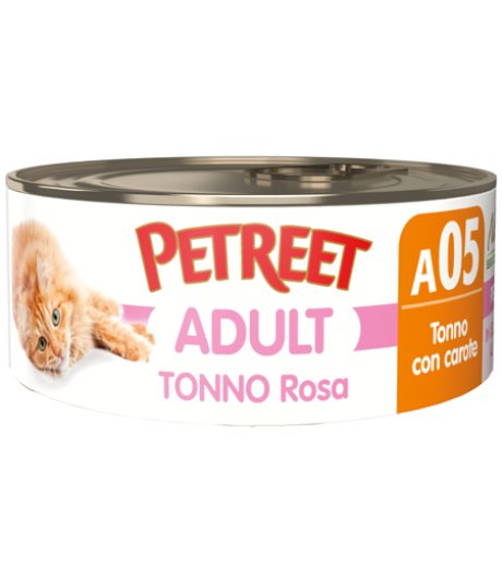 PETREET GATTO ADULT A05 TONNO ROSA CAROTE 70GR (lattina)