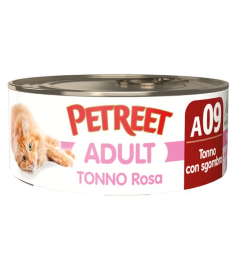 PETREET GATTO ADULT A09 TONNO ROSA SGOMBRO 70GR (lattina)