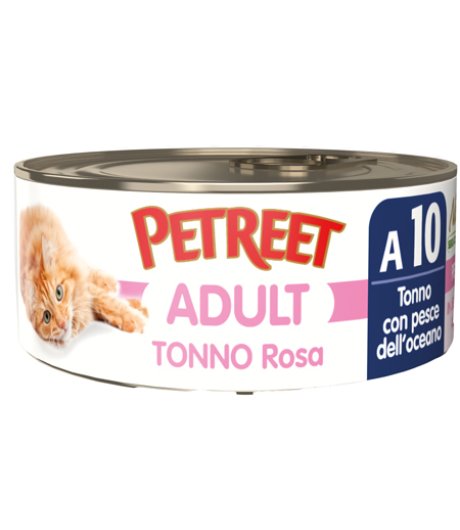 PETREET GATTO ADULT A10 TONNO ROSA PESCE DELL'OCEANO 70GR (lattina)
