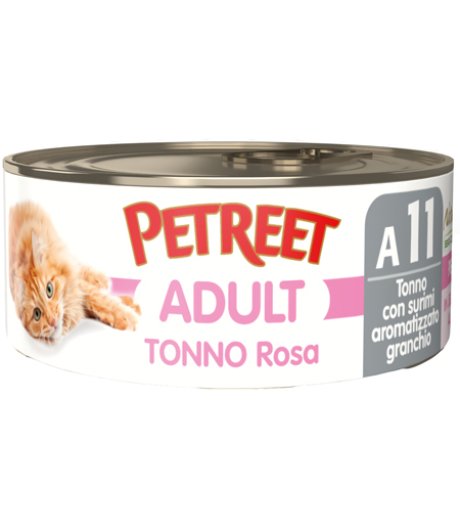 PETREET GATTO ADULT A11 TONNO ROSA SURIMI GRANCHIO 70GR (lattina)