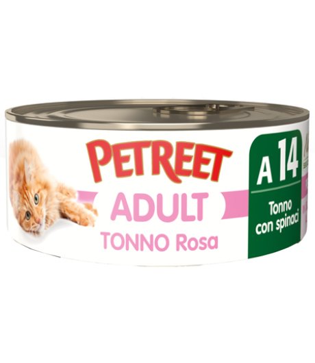 PETREET GATTO ADULT A14 TONNO ROSA SPINACI 70GR (lattina)