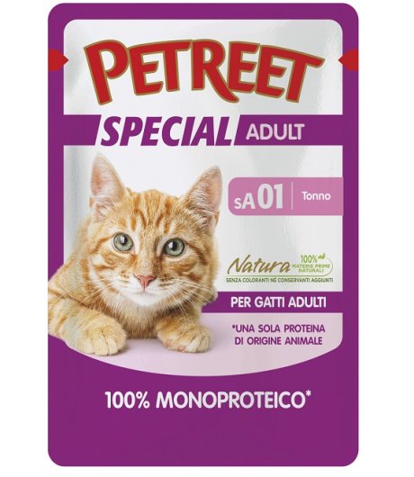 PETREET GATTO SPECIAL ADULT SA01 MONOPROTEICO TONNO 70GR (bustina)