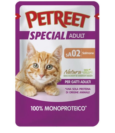 PETREET GATTO SPECIAL ADULT SA02 MONOPROTEICO SALMONE 70GR (bustina)