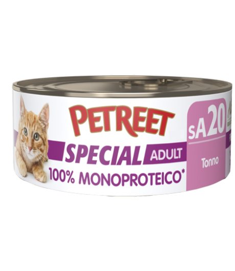 PETREET GATTO SPECIAL ADULT MP20 MONOPROTEICO TONNO 60GR (lattina)