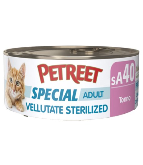 PETREET GATTO SPECIAL ADULT SA40 VELLUTATE STERILIZED TONNO 70GR (lattina)