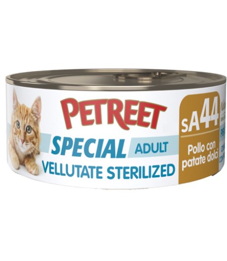 PETREET GATTO SPECIAL ADULT SA44 VELLUTATE STERILIZED POLLO PATATE DOLCI 70GR (lattina)