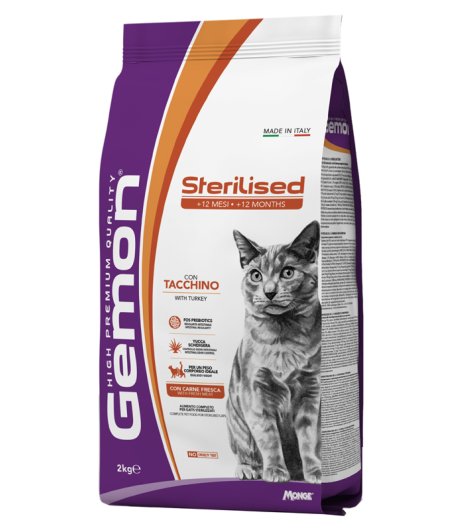 GEMON GATTO STERILISED TACCHINO 2KG
