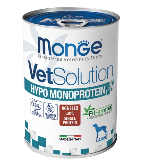 MONGE CANE VETSOLUTION HYPO MONOPROTEICO AGNELLO 400GR (lattina)