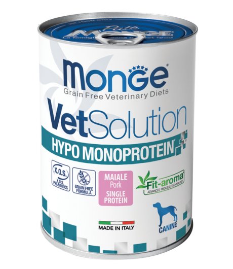 MONGE CANE VETSOLUTION HYPO MONOPROTEICO MAIALE 400GR (lattina)