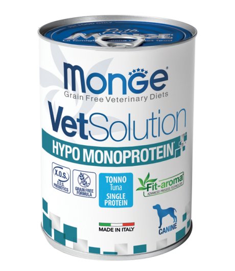 MONGE CANE VETSOLUTION HYPO MONOPROTEICO TONNO 400GR (lattina)