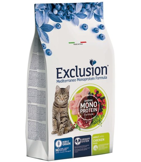 EXCLUSION GATTO MEDITERRANEO MONOPROTEICO NOBLE GRAIN ADULT POLLO 1,5KG