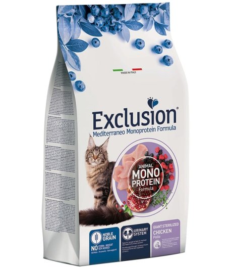 EXCLUSION GATTO MEDITERRANEO MONOPROTEICO NOBLE GRAIN GIANT STERILIZED POLLO 1,5KG