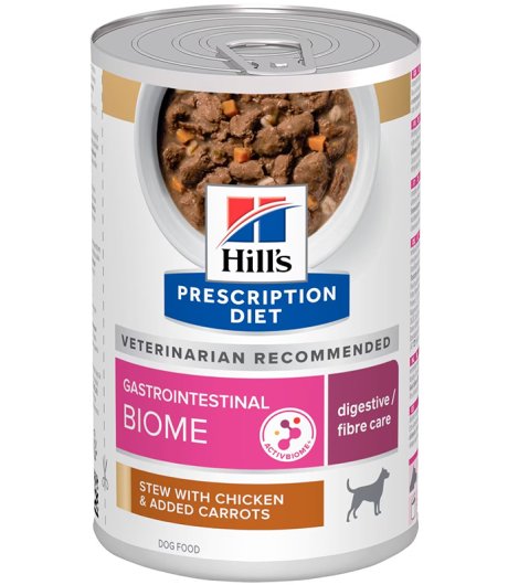 HILL'S CANE DIET GASTRO INTESTINAL DIGESTIVE FIBRE CARE BIOME STEW POLLO 354GR (lattina)