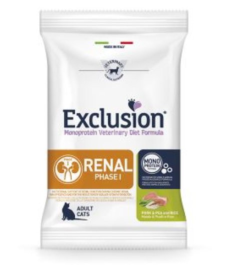 EXCLUSION GATTO DIET RENAL PHASE 1 ADULT MAIALE PISELLI RISO 85GR (lattina)
