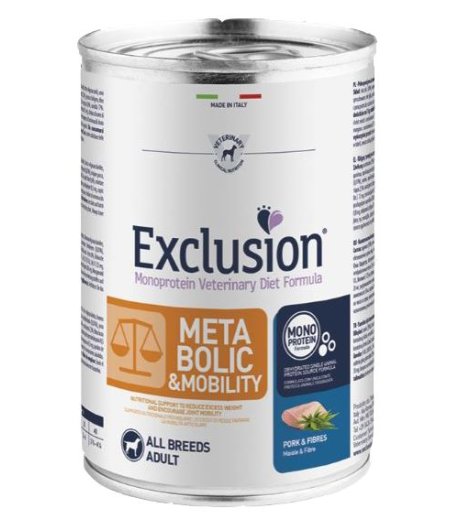 EXCLUSION CANE DIET METABOLIC MOBILITY ALL BREEDS ADULT MAIALE FIBRE 200GR (lattina)