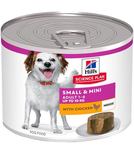 HILL'S CANE SCIENCE SMALL/MINI ADULT MOUSSE POLLO 200GR (lattina) HILL'S CANE SCIENCE SMALL/MINI ADULT MOUSSE POLLO 200GR (lattina)