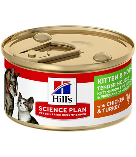 HILL'S GATTO SCIENCE KITTEN & MOTHER MOUSSE POLLO TACCHINO 85GR (lattina)