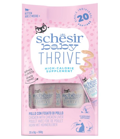 SCHESIR GATTO BABY THRIVE KITTEN POLLO FEGATO 20x8GR (bustina)